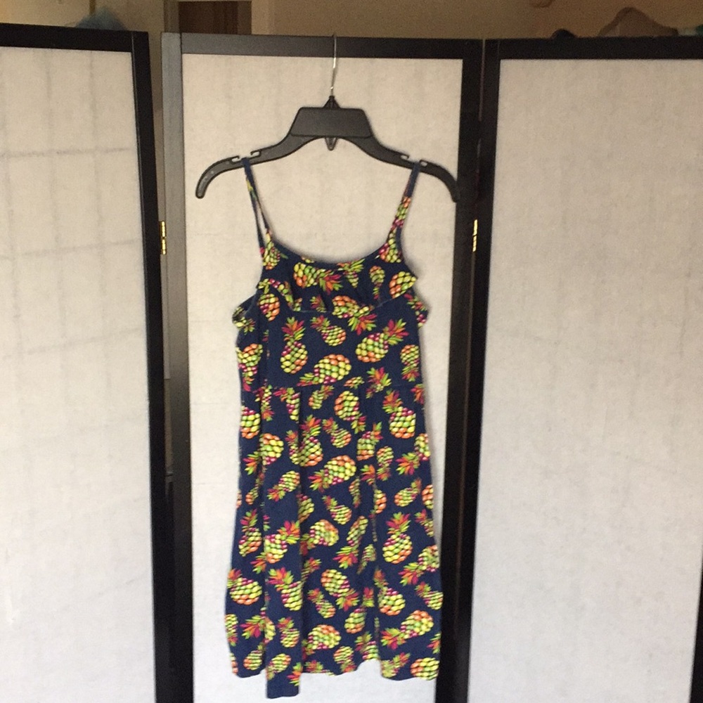 Navy Blue & Multi-Colored Pineapple Dress